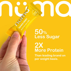 Numa Banana Taffy close-up cream texture shown.
