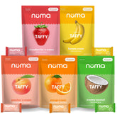 Numa Foods packaging label shows low-sugar chewy candy for healthier indulgence.