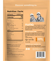 Numa Taffy Orange Cream ingredient panel highlights simple, natural components