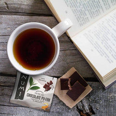 Numi vanilla beans and orange peel enrich the cup's fragrance