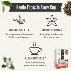 Numi compostable tea bags and eco packaging for a greener choice.