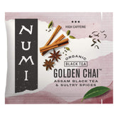 Numi Golden Chai tea bags ready for a bold morning brew