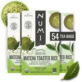 Numi Matcha Toasted Rice Tea bags pack with eco-friendly packaging for daily use