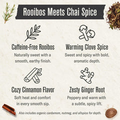 Numi Rooibos Chai cup-steeping image, warm aroma for winding down