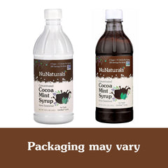 NuNaturals Cocoa Mint Syrup coffee cup scene emphasizes keto-friendly indulgence.