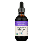 NuNaturals liquid stevia vanilla bottle on the counter for zero-calorie sweetness.