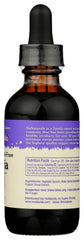 Label close-up of NuNaturals liquid stevia vanilla, natural sweetener for recipes