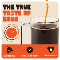 Balanced brew profile of Nunulu Kona coffee for everyday use.