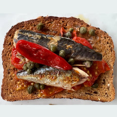 Nuri Mackerel Spiced in Olive Oil four-pack ideal for pantry and gifting.
