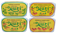 Nuri Portuguese sardines in pure olive oil can, ideal for tapas and elegant antipasti.