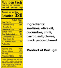 Nuri sardines can label close-up highlighting craft and ingredients.