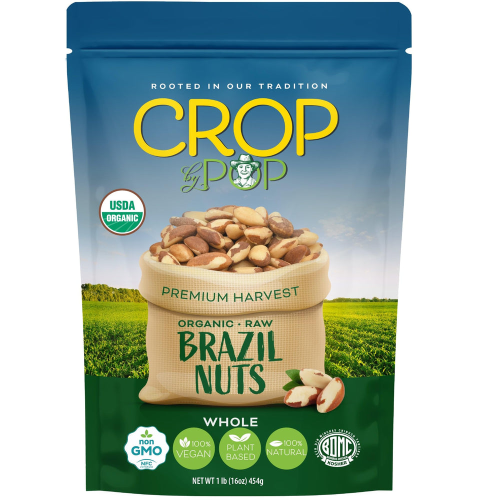 Nut Cravings Crop by Pop Brazil nuts 16oz bag, convenient nutrient-dense snack