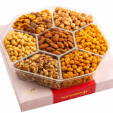 Nut Cravings Easter mixed nuts gift basket in red gold box, ideal for gifting.