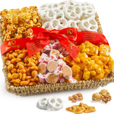 KREMERY Easter pretzels in a festive gift basket, perfect for celebrations.