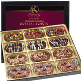 Nut Cravings KREMERY pretzel twists with milk chocolate offer rich, crunchy indulgence.