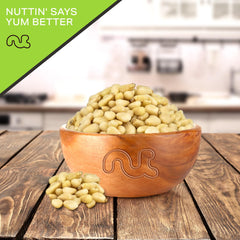 Nut Cravings pine nuts label and packaging highlighting quality controls.