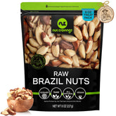 Nut Cravings raw Brazil nuts in a resealable bag for ultra-fresh snacking.