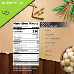 Nut Cravings raw macadamia nuts closeup reveals creamy texture.