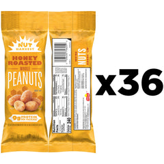 Nut Harvest Honey Roasted Peanuts close-up highlight crisp texture and inviting aroma.