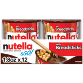 Nutella & GO! creamy hazelnut spread close-up for dipping and snacking on the go