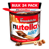 Nutella GO! chocolate hazelnut spread with breadsticks in a handy cup for on-the-go snacking.