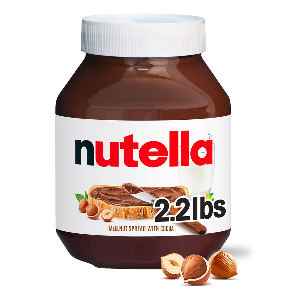 Nutella hazelnut spread jar highlighting creamy cocoa flavor for mornings.