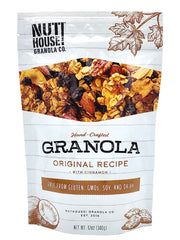 NutHouse! Granola packaged-bag shows gluten-free and non-GMO assurances for clean eating.