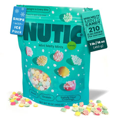 Nutic Mini Smooth and Melty Mints Nonpareils pack shot, ideal for festive snacking
