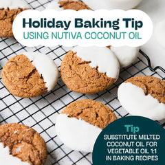 Nutiva coconut oil label showing organic and non-GMO sourcing.