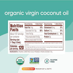 Nutiva Coconut Oil two-pack label close-up showing USDA Organic and non-GMO quality.