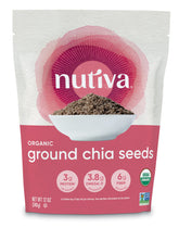 Nutiva Organic Premium Chia Seeds front packaging shows quality and suitability for daily use.