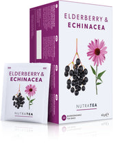 Nutra Tea elderberry-echinacea tea bag closeup for natural wellness ritual