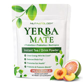 Nutratology Yerba Mate Instant Tea Powder peach pomelo pack shot for an energy boost.