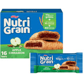 Nutri-Grain Apple Cinnamon packaging on shelf, ideal for quick breakfasts.