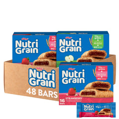 Nutri-Grain Breakfast Bars variety pack front view for family snacking.