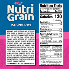 Nutri-Grain Raspberry Bars close-up of chewy crust and filling for snacking.