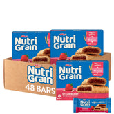 Nutri-Grain Soft Baked Bars packaging showcases whole grain goodness for busy mornings.