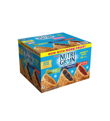 Nutri-Grain Variety Pack Soft Baked Breakfast Bars with real fruit puree for on-the-go mornings
