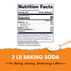 Nutricost baking soda powder ready for baking and cooking tasks.