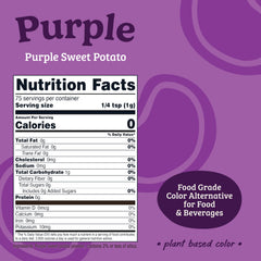 Nutricolor powder jar closeup highlights plant-based purple color