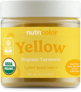 Nutricost Nutricolor yellow turmeric front-pack shows natural plant-based color for foods and beverages