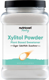 Nutricost Pure Xylitol granulated powder bottle for everyday use as a sugar substitute
