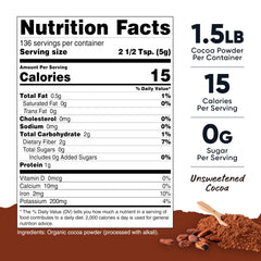 Close-up of Nutricost unsweetened cocoa powder texture for versatile cooking.