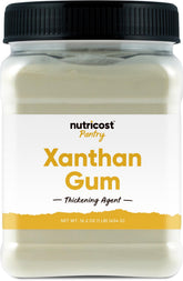 Nutricost Xanthan Gum 1 lb package shown for gluten-free cooking.