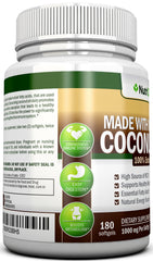 NutriONN coconut oil capsules pour scene illustrating convenient daily dosing.