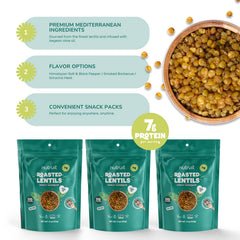 Nutruit lentil snacks packaging photo highlighting eight-pack convenience