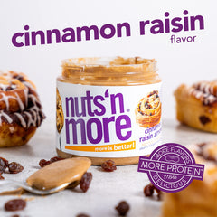 Nuts 'N More Cinnamon Raisin Almond Butter on toast with flavor and protein