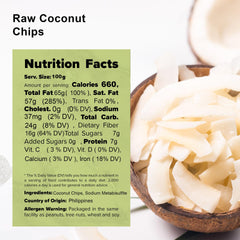 NUTS U.S. coconut chips bag open for on-the-go snacking.