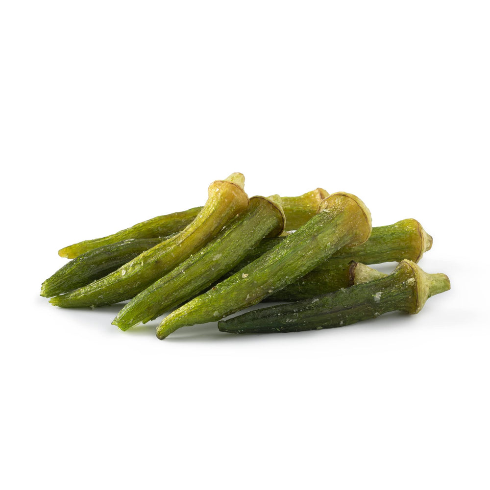 NUTS U.S. Okra Chips sea salted — ideal on-the-go snack with no color added.