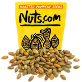Nuts.com roasted pumpkin seeds 2lb bag salted, protein-rich snack for on-the-go.